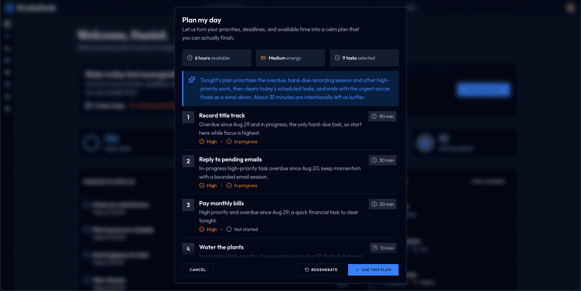 ProdoDesk daily plan draft-dark